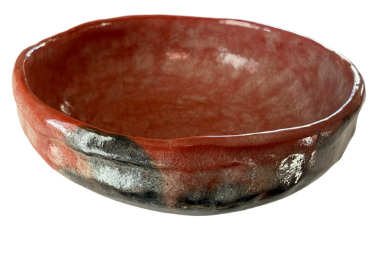 Vintage Chawan Raku Sommerschale mit Tomobako